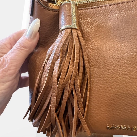 Michael Kors Leather Carmel Crossbody Bag NWOT - Picture 5 of 8